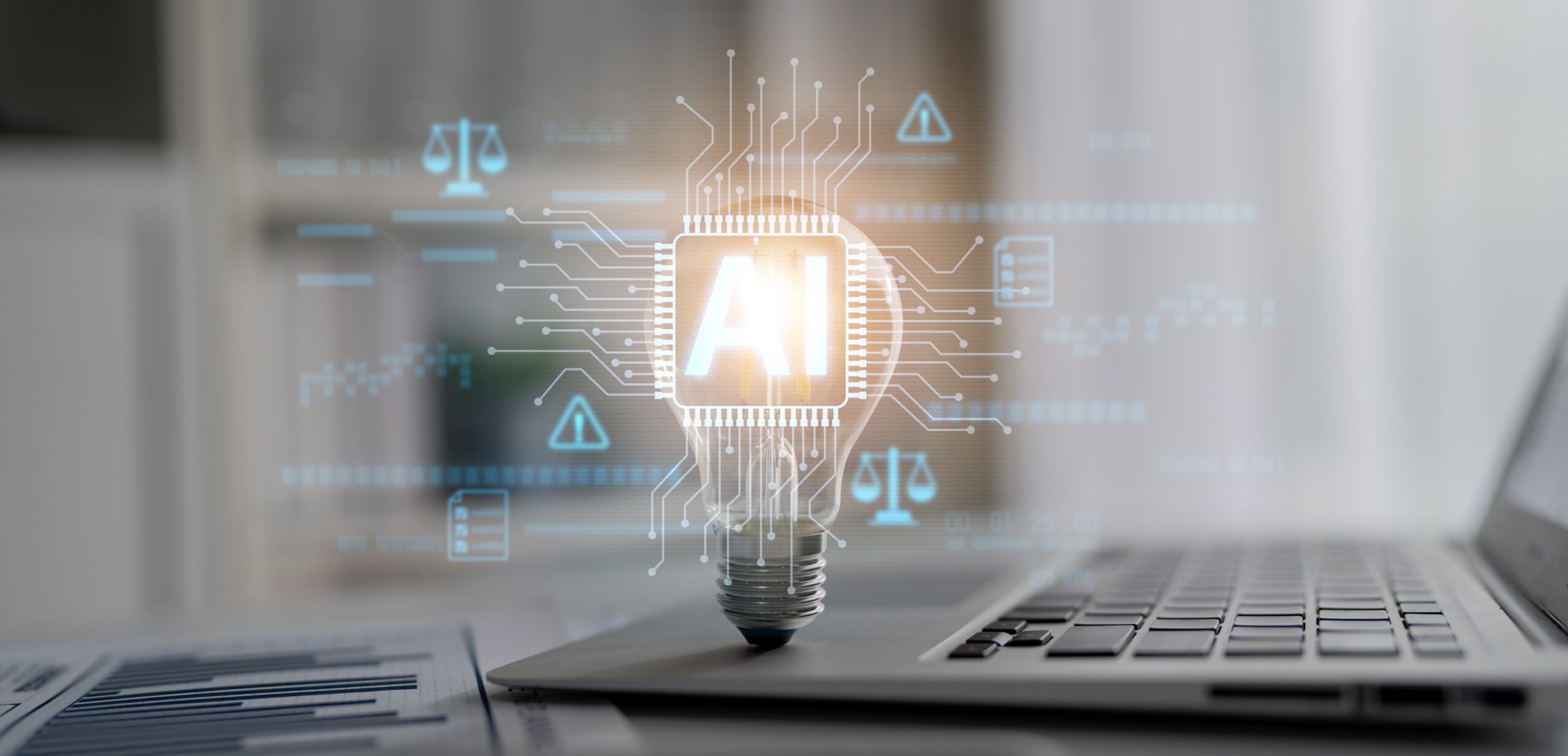 Ai,Circuit,Microchip,With,Glowing,Blue,Lines,,Surrounded,By,Legal